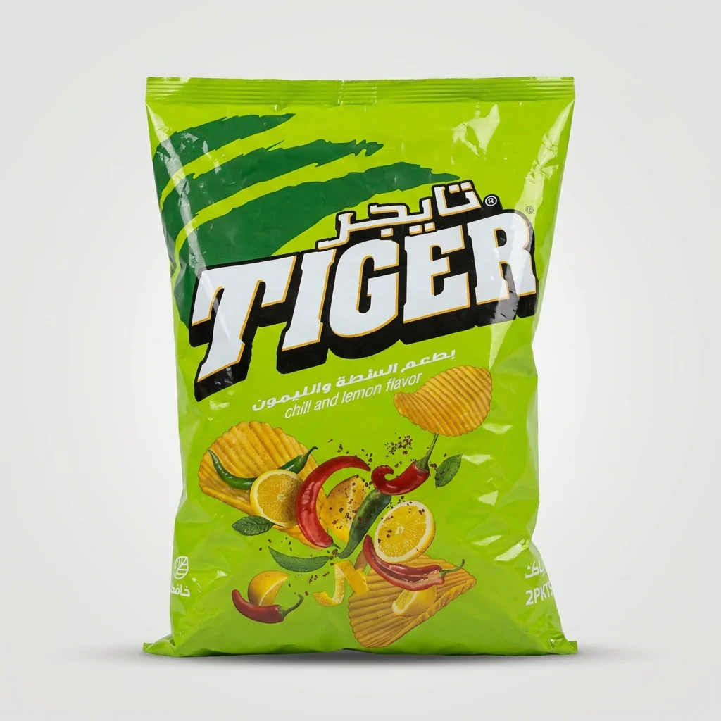 Tiger Chips Chili and Lemon Flavor 20Pack - Crispy Potato Chips