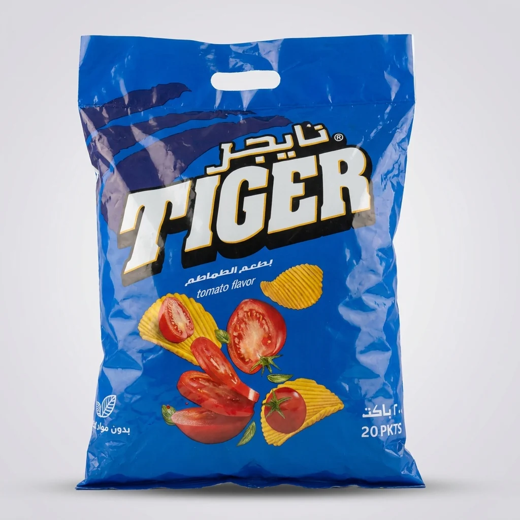 Tiger Tomato Flavor Potato Chips 20 Pkts - Fried Potato Chips Multipack