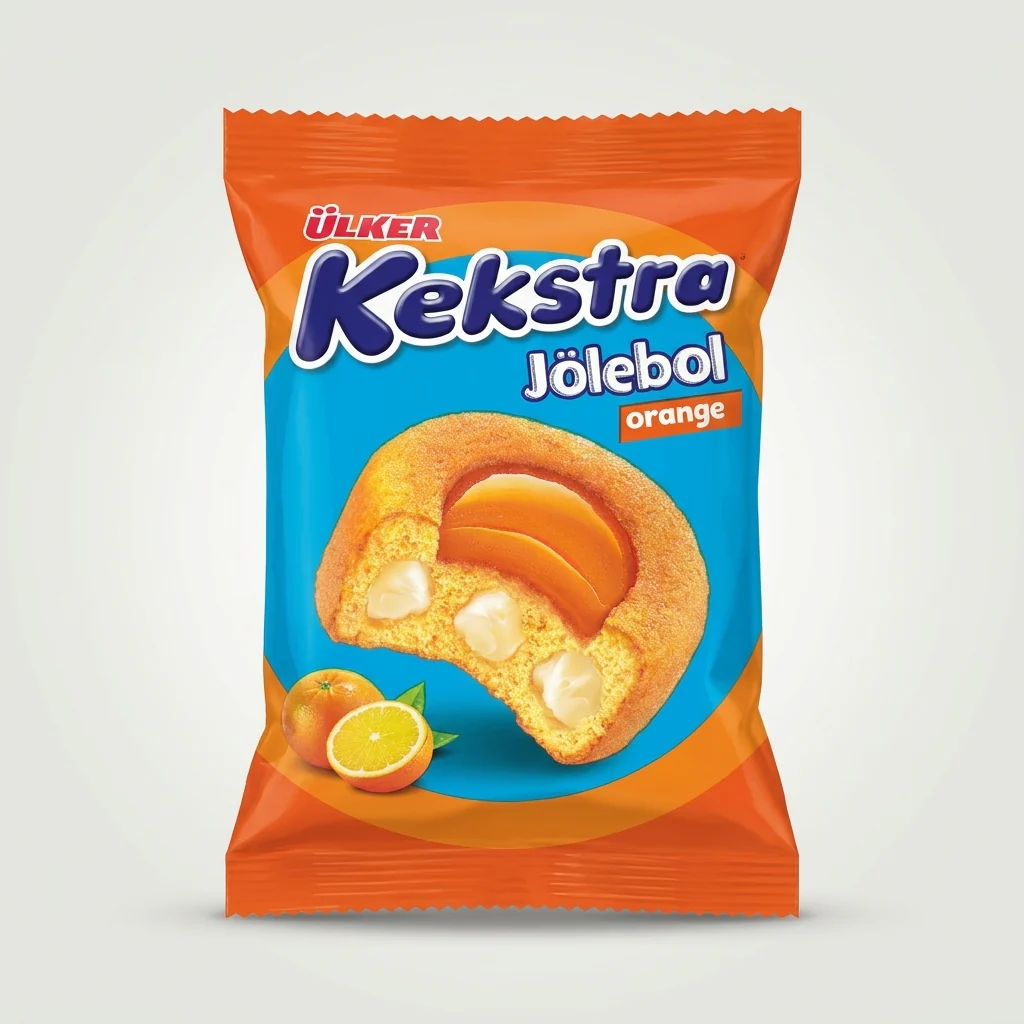 Ülker Kekstra Jölebol Orange 40g - Turkish Cake with Orange Cream Filling
