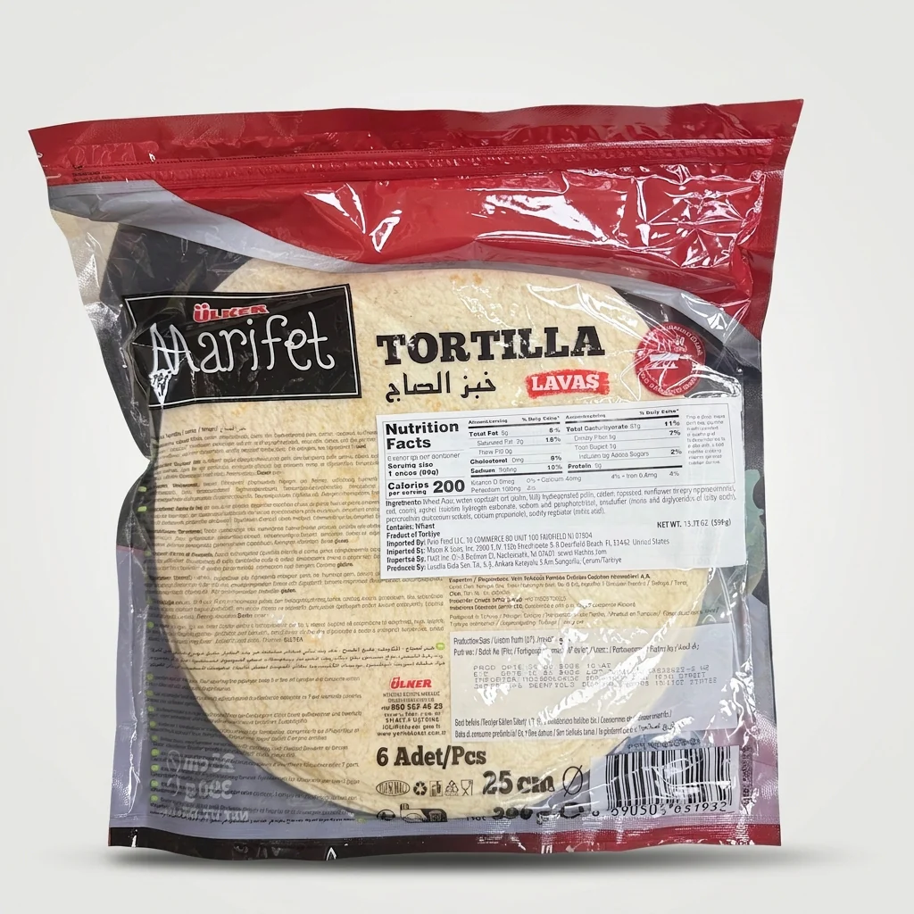Ülker Marifet Tortilla Wraps 390g - Soft Flour Lavas (6 Pieces) - Image 2