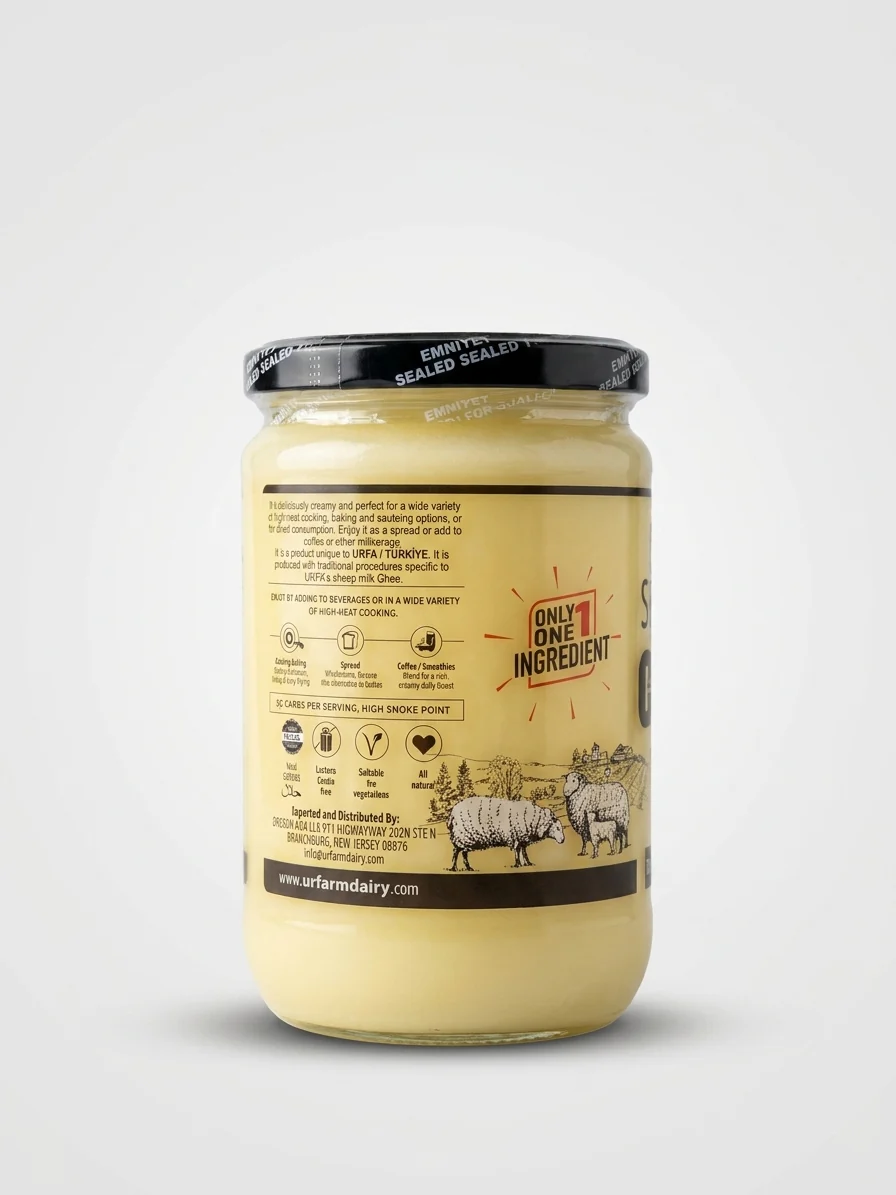 Urfarm Ancient Urfa Sheep Ghee 1 lb 4.46 oz - Grass-Fed Premium - Image 2