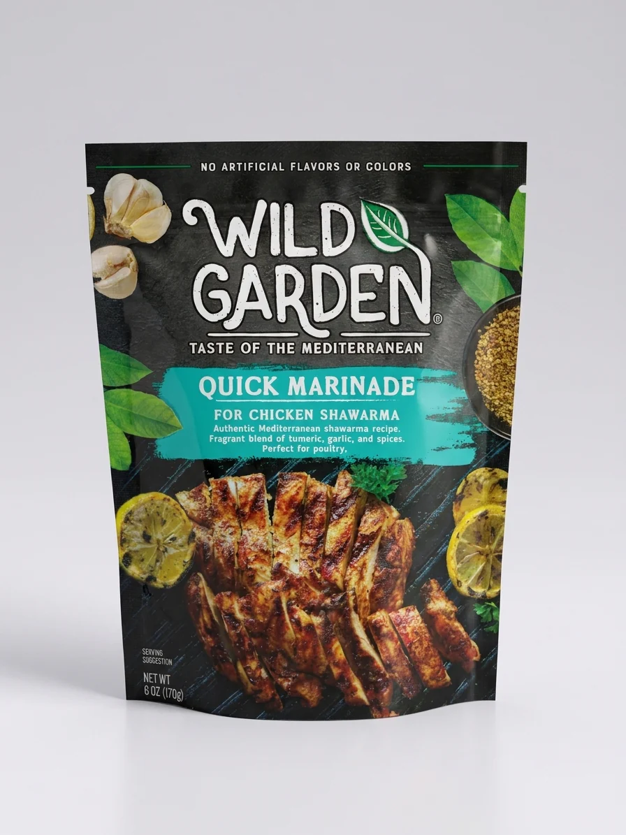 Wild Garden Quick Marinade for Chicken Shawarma 6 oz - Mediterranean
