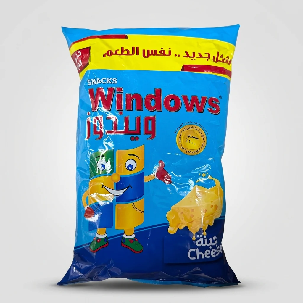 Windows Cheese Snacks 125g - Crunchy Cheese Flavored Corn Puffs